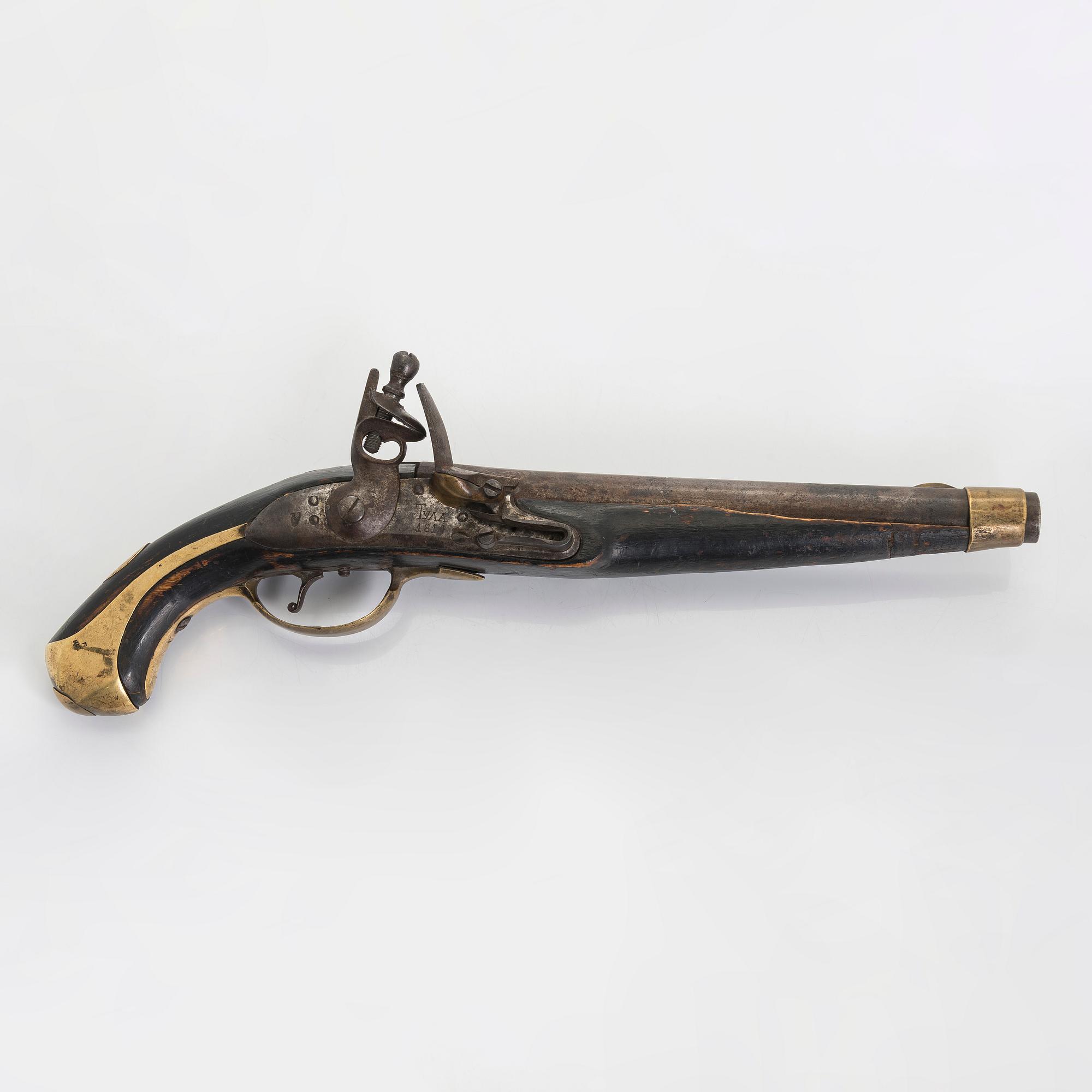 A Russian flintlock pistol, model 1809.