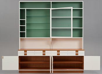 Josef Frank, a bookcase, a special edition of model nr 2255 with a showcase cabinet, Svenskt Tenn, Sweden 1960-1970s.