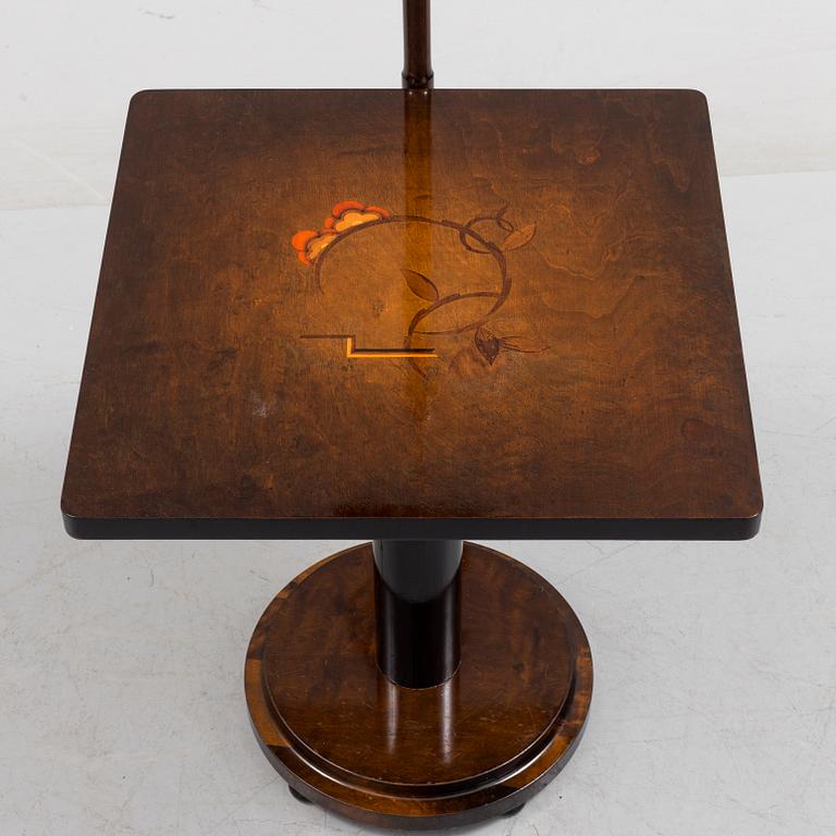 SOFFBORD / SIDOBORD, med lampa, 1930-tal.