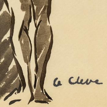 AGNES CLEVE, ink on paper. Signed with stamp A Cleve.