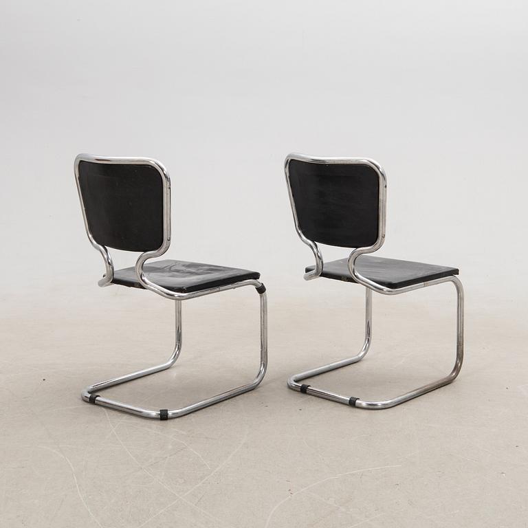 Chairs a pair, DS Stålmöbler Malmö 1930s/40s.