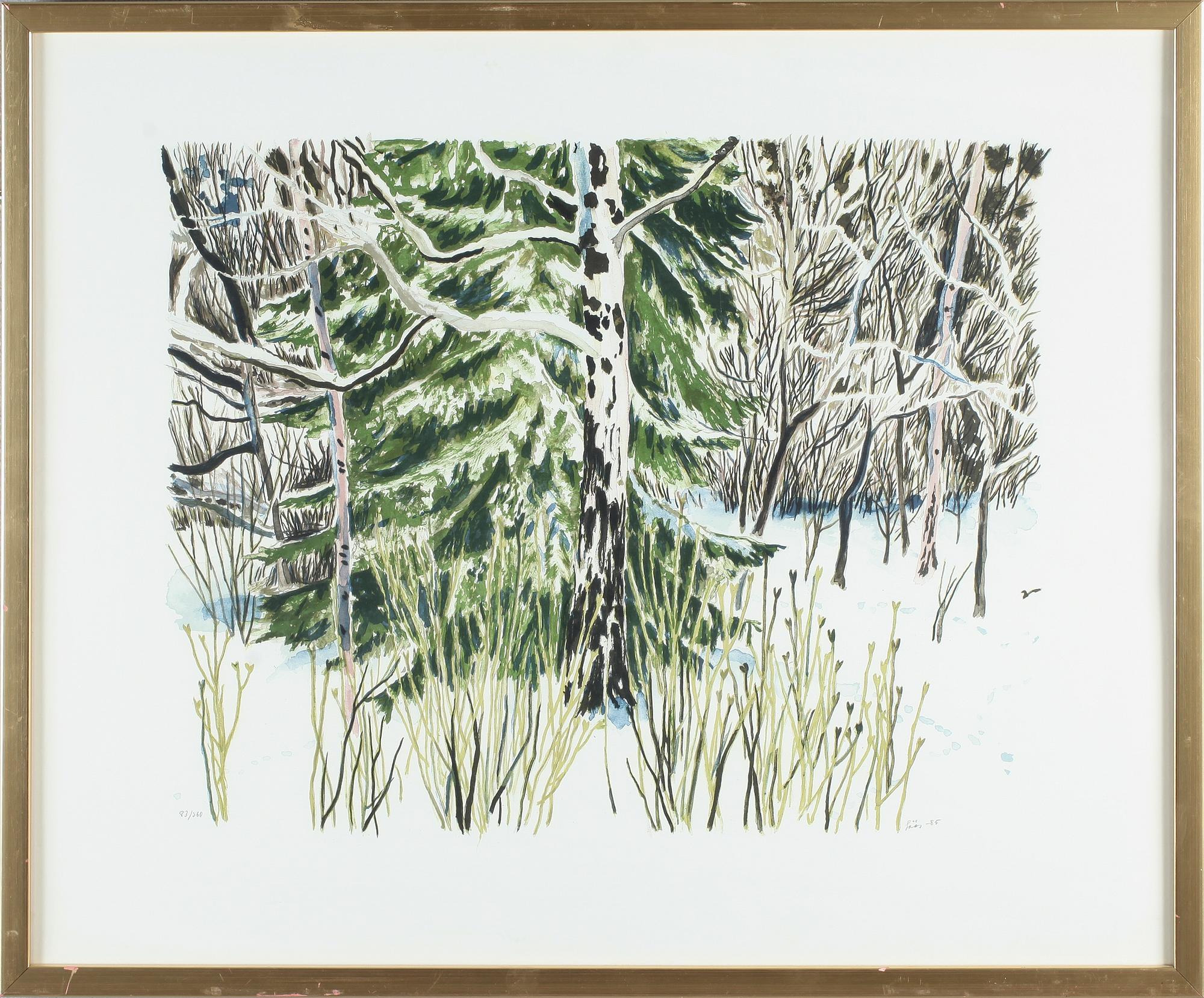 EVY LÅÅS, färglitografi, signerad, daterad -85 och numrerad 83/360.