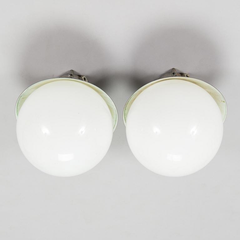 Paavo Tynell, a pair of mid-20th century '91100' out door lights/ ceiling lights for Idman Finland.