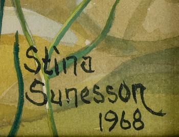 STINA SUNESSON, gouache, sign och dat 1968.