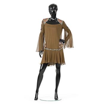 698. MATTHEW WILLIAMSON, a moss green silk tunic.