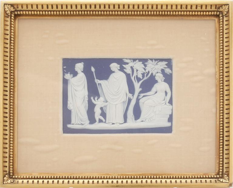 PORSLINSTAVLOR, 2 st. Möjligen Wedgwood.
