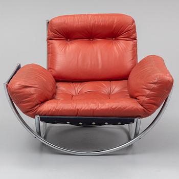 LENNART BENDER, A steel and leather easy chair. Designed in 1967.