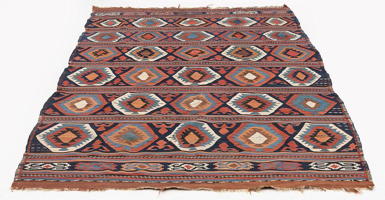 An antique Shahsavan kilim, Northwest Persia, c. 328 x 164 cm.