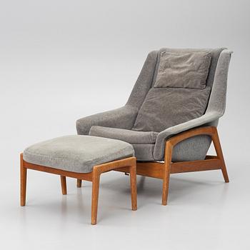 Folke Ohlsson, A 'Profil' lounge chair and foot stool from Dux, 1960's.