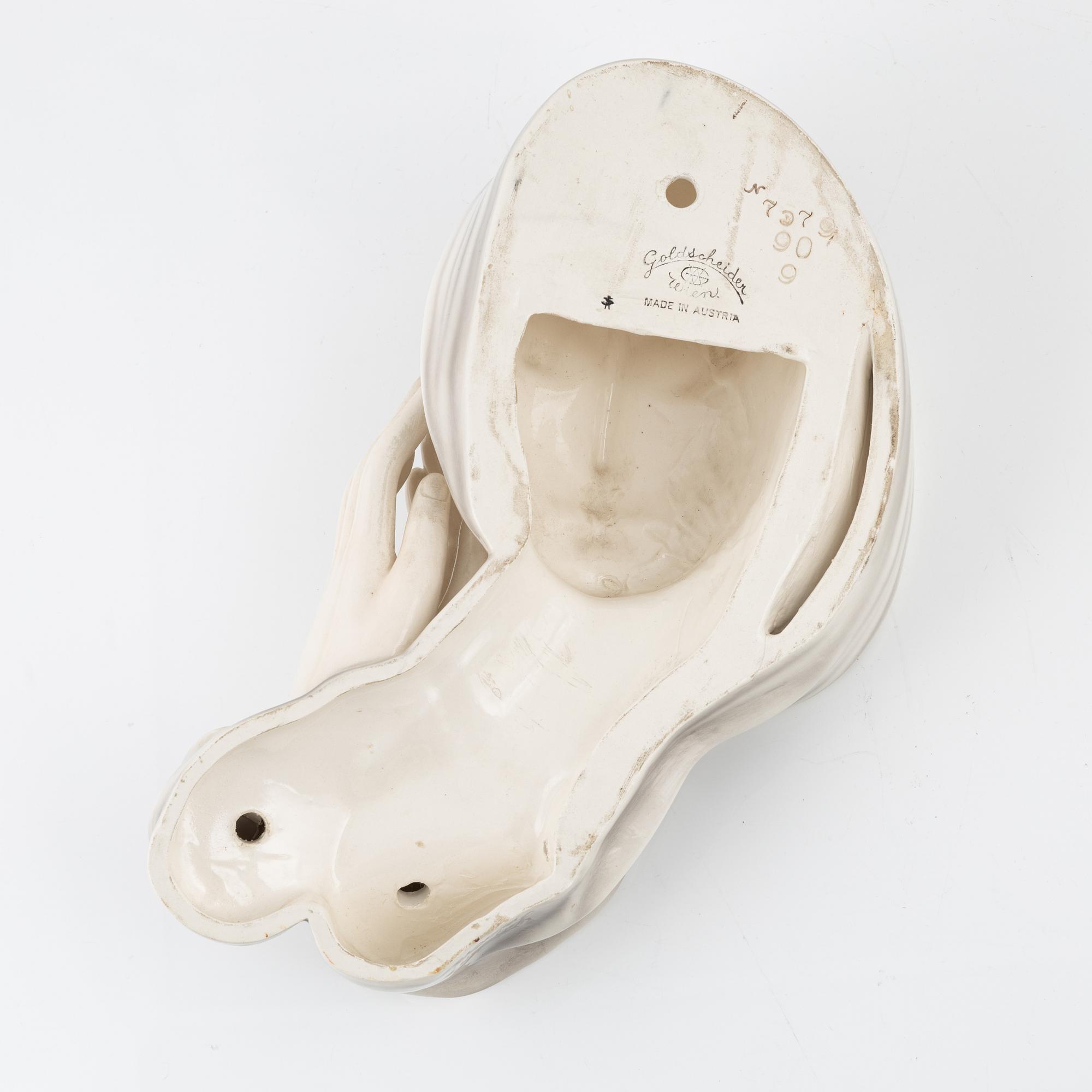 Adolf Prischl, an earthenware wall plaque, Goldscheider, Germany 1930s.