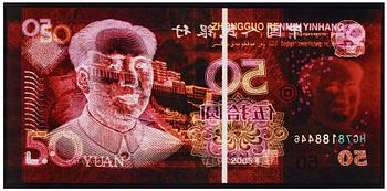 182. David LaChapelle, "Negative Currency: 50 Yuan used as Negative", 2010.