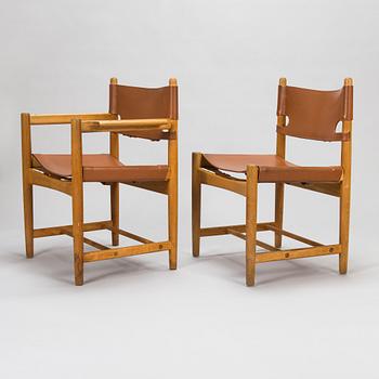 Børge Mogensen, stolar, 8 st, "Jagtspisestol" 3238, Fredericia Stolefabrik, Danmark.