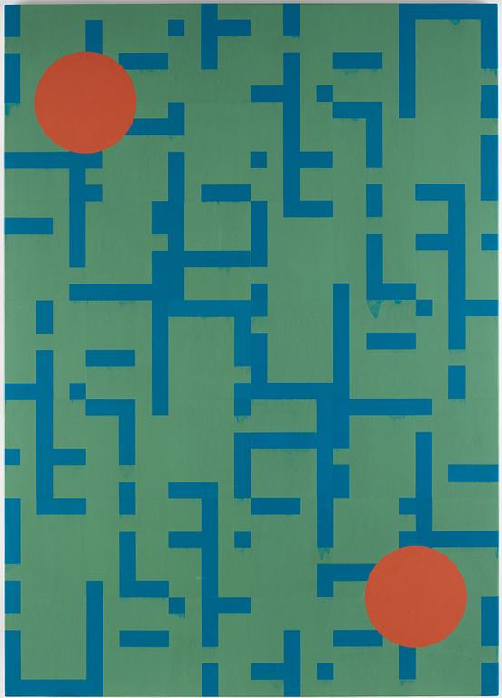 Olle Borg, signed and dated 2006 on verso. Oil and enamel on canvas (mounted on board).