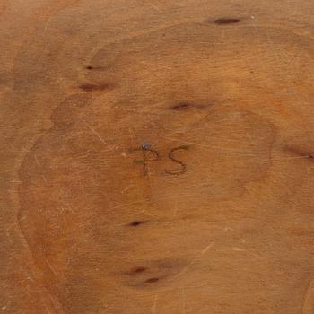 A birch bowl, signed PS, end of the 20th Century.