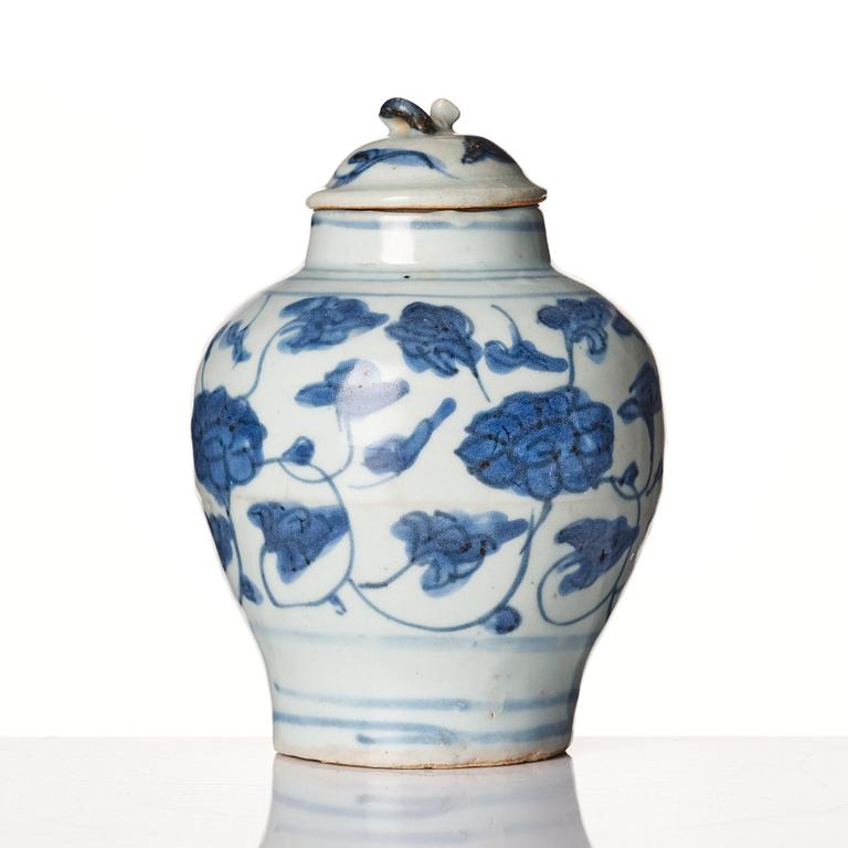 A blue and white jar, Ming dynasty (1368-1644).