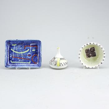 PARTI KERAMIK, 3 delar, Guido Gambone, Italien, omkring 1900-talets mitt.