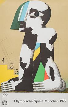 AFFISCHER, 5 st, "Olympische Spiele München 1972", bl a Marini Marino.