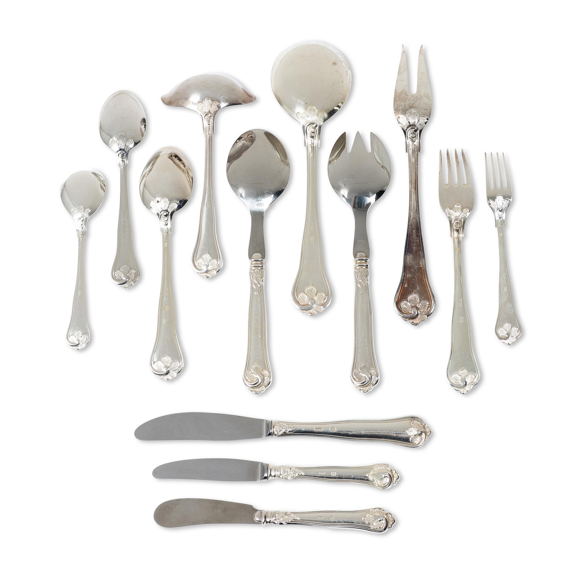 A Danish silver cutlery set, “Sachsisk”, Cohr, Swedish import mark (85 pieces).