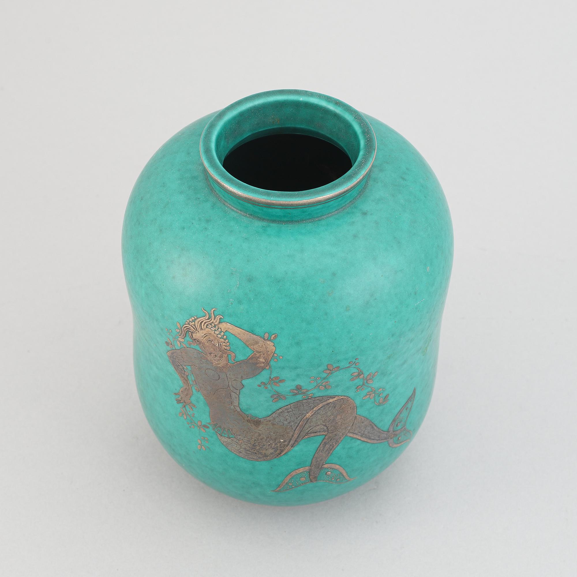 Wilhelm Kåge, vas, stengods, "Argenta", Gustavsberg.