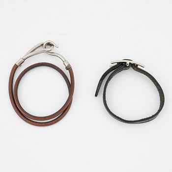 Hermès, armband, 2 st, bl a "Jumbo".