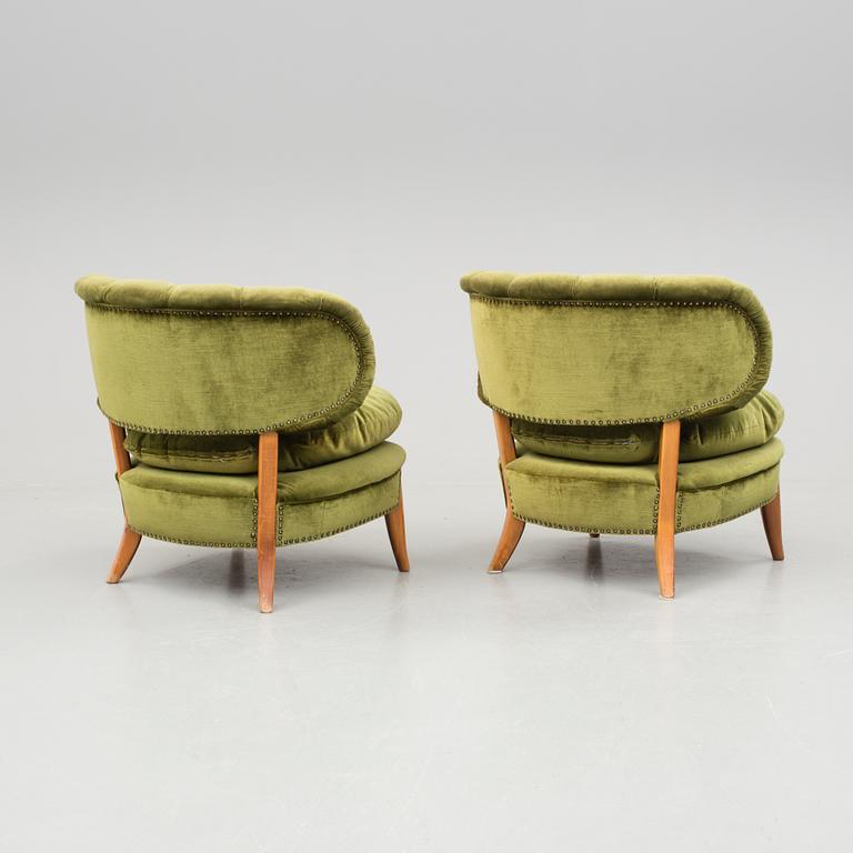 OTTO SCHULZ, Jio Möbler, "Schulz", fåtöljer ett par. 1900-talets tredje kvartal.