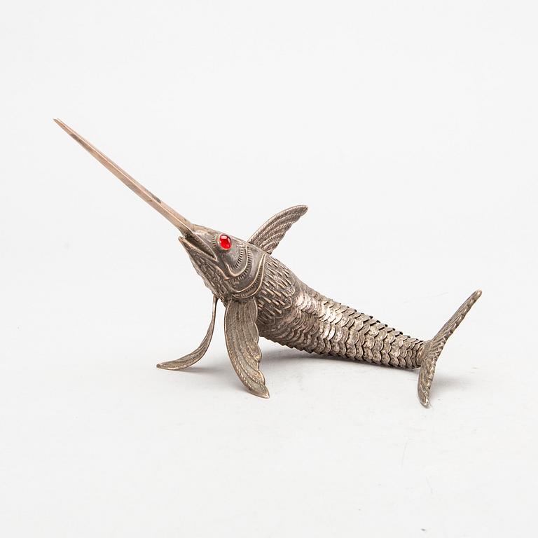 A mid 20th century Spanish silver sword fish.