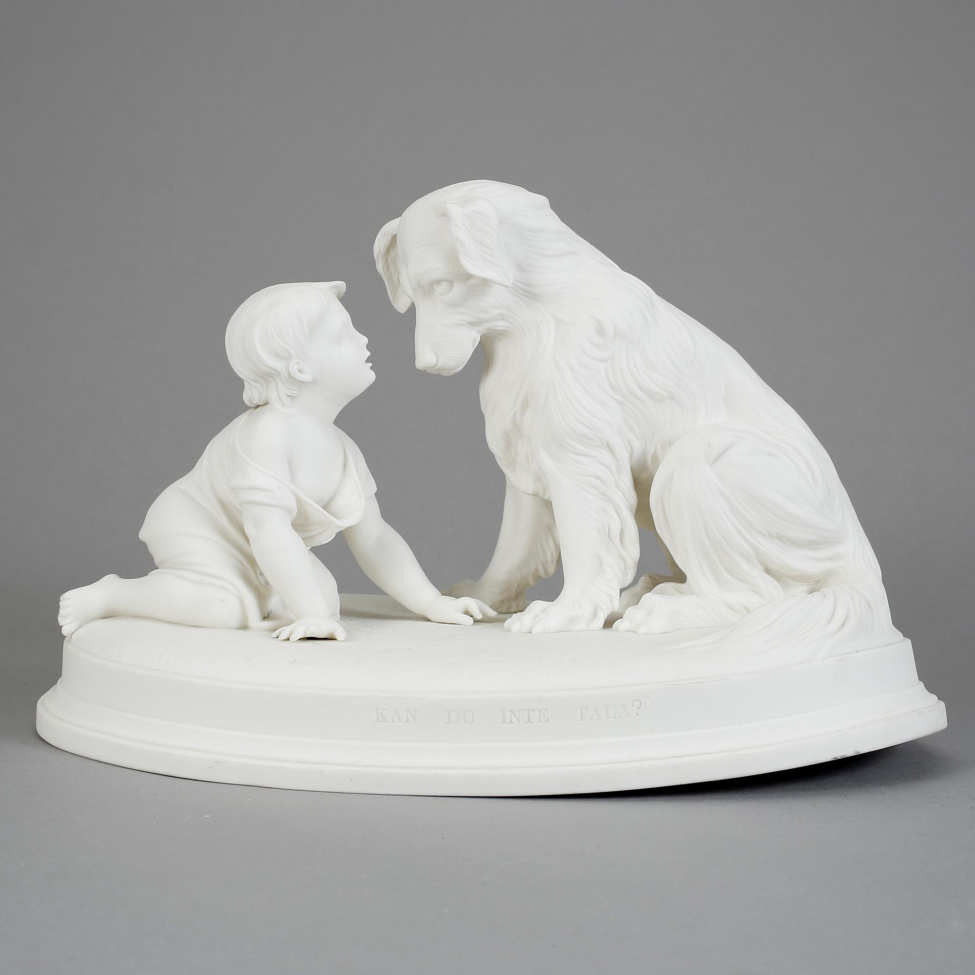 FIGURIN, parian. Gustafsberg "Kan du inte tala" (1882-1925).
