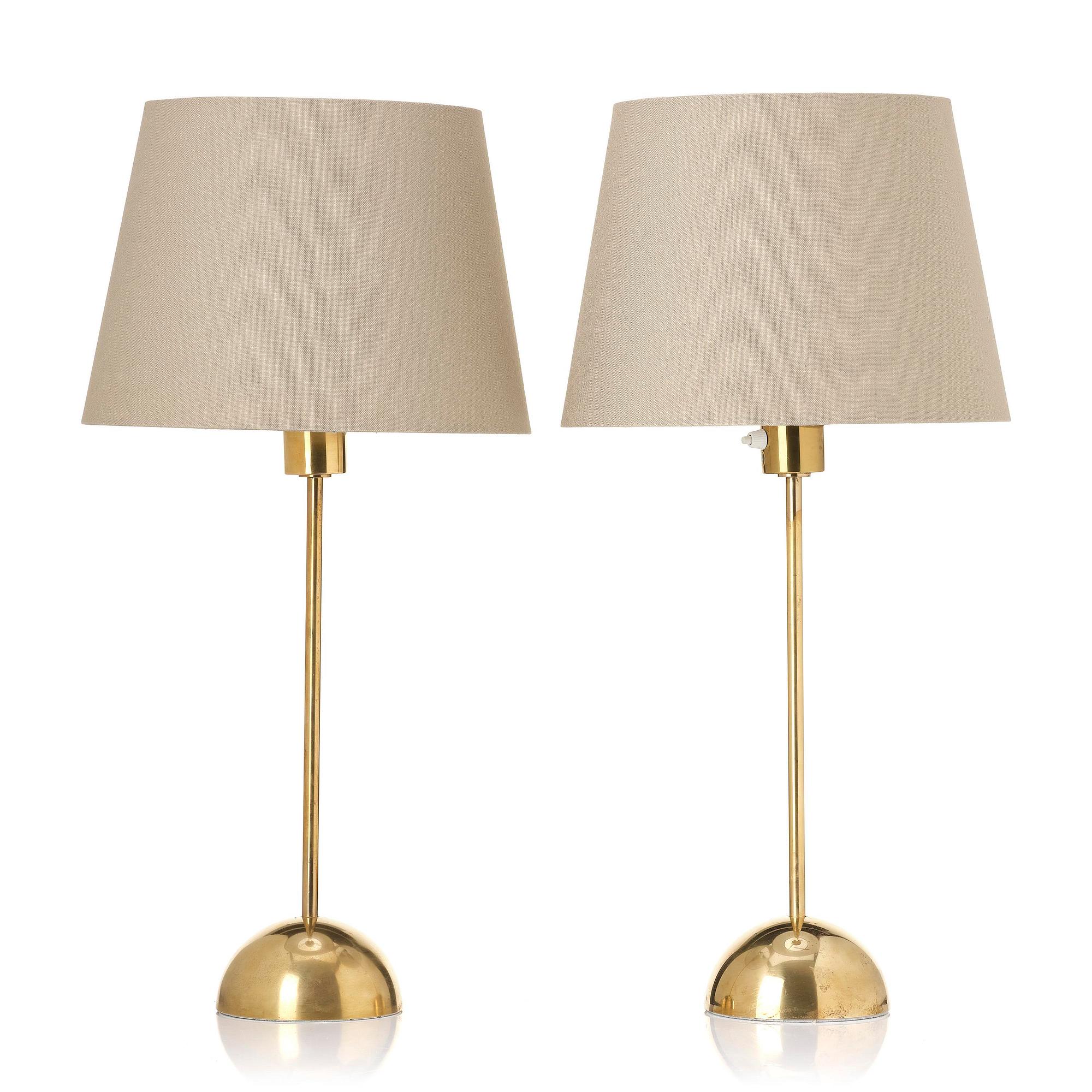 Eje Ahlgren, bordslampor, ett par, modell B 04, Bergboms, Malmö, 1960-tal.