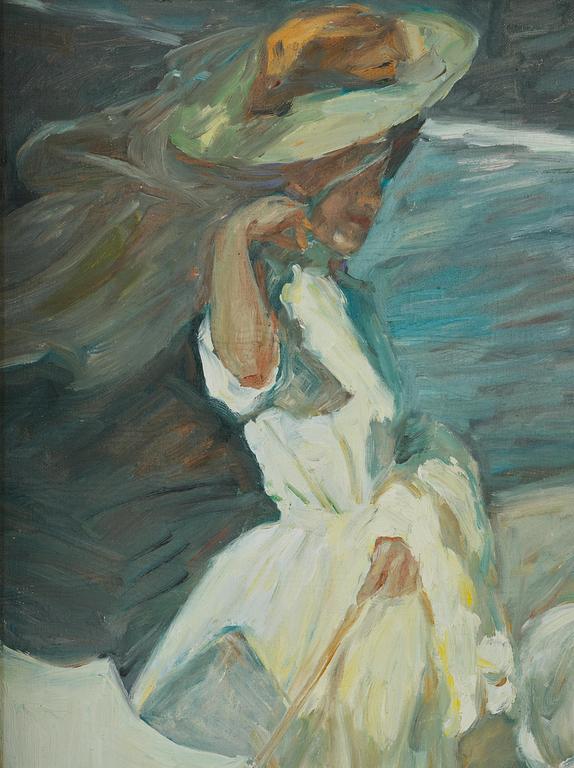 Joaquín Sorolla, kopia efter, copy after, "Stroll by the Seaside".