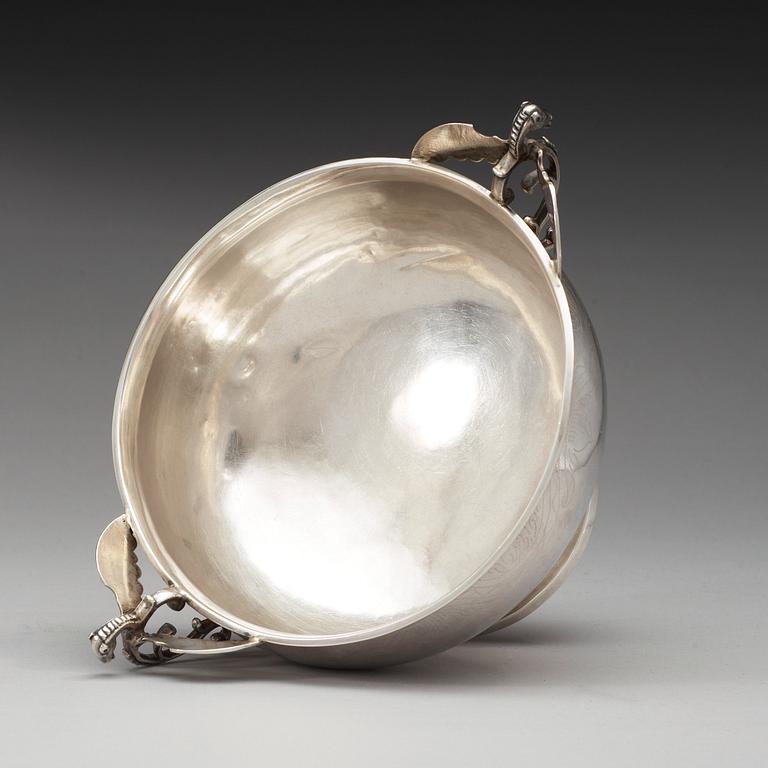 A Swedish 18th century silver bowl, marks of Christoffer Bauman, Hudiksvall 1769.