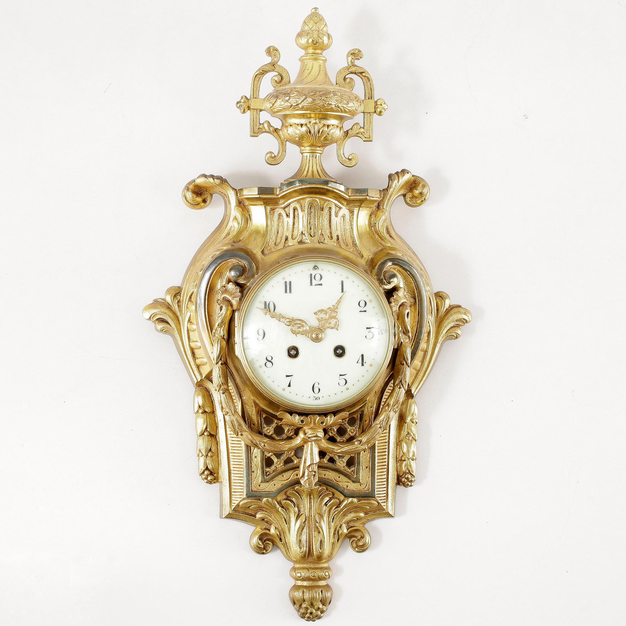 VÄGGPENDYL, gulmetall, Louis XVI-stil, 1900-tal.