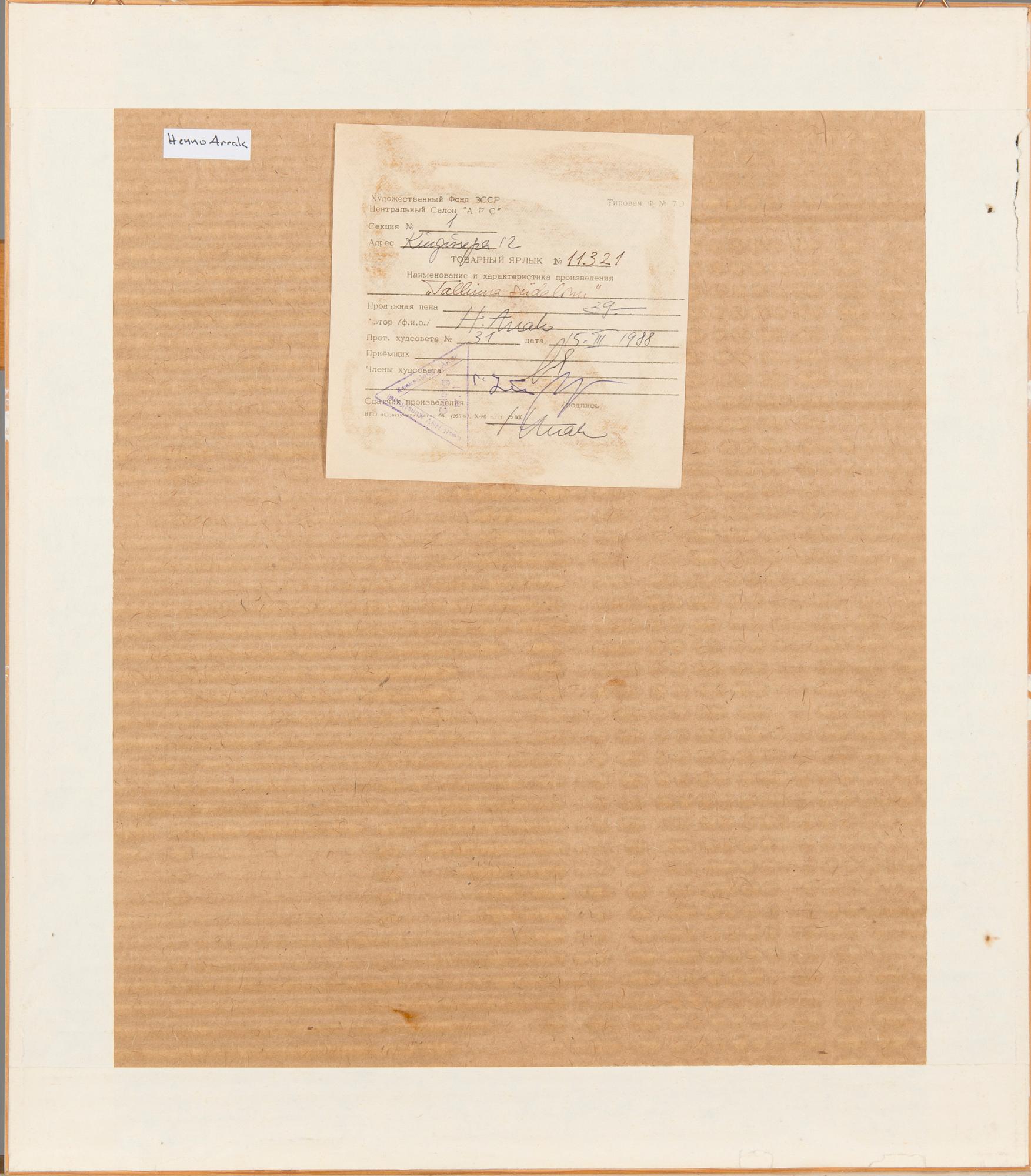 Henno Arrak, "Tallinna südalinn".