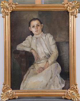 NIKOLAI BOGDANOV BEL'SKY, TILLSKRIVEN, PORTRÄTT AV FLICKA.