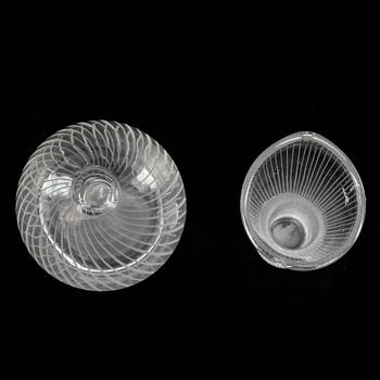 VASER, 2 st, glas, Tapio Wirkkala, Iittala, sign.