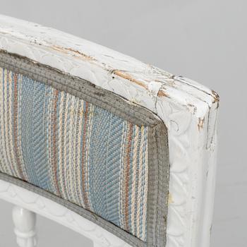 A set of five late Gustavian chairs, circa 1800.