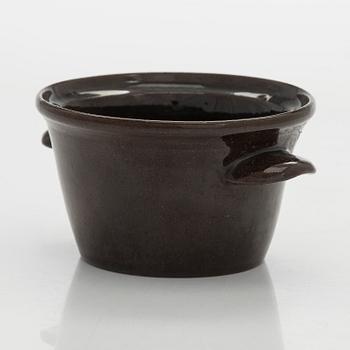 Marita Lybeck, plates, 2 pcs "Koto" and a bowl, red clay, signed ML KERA.