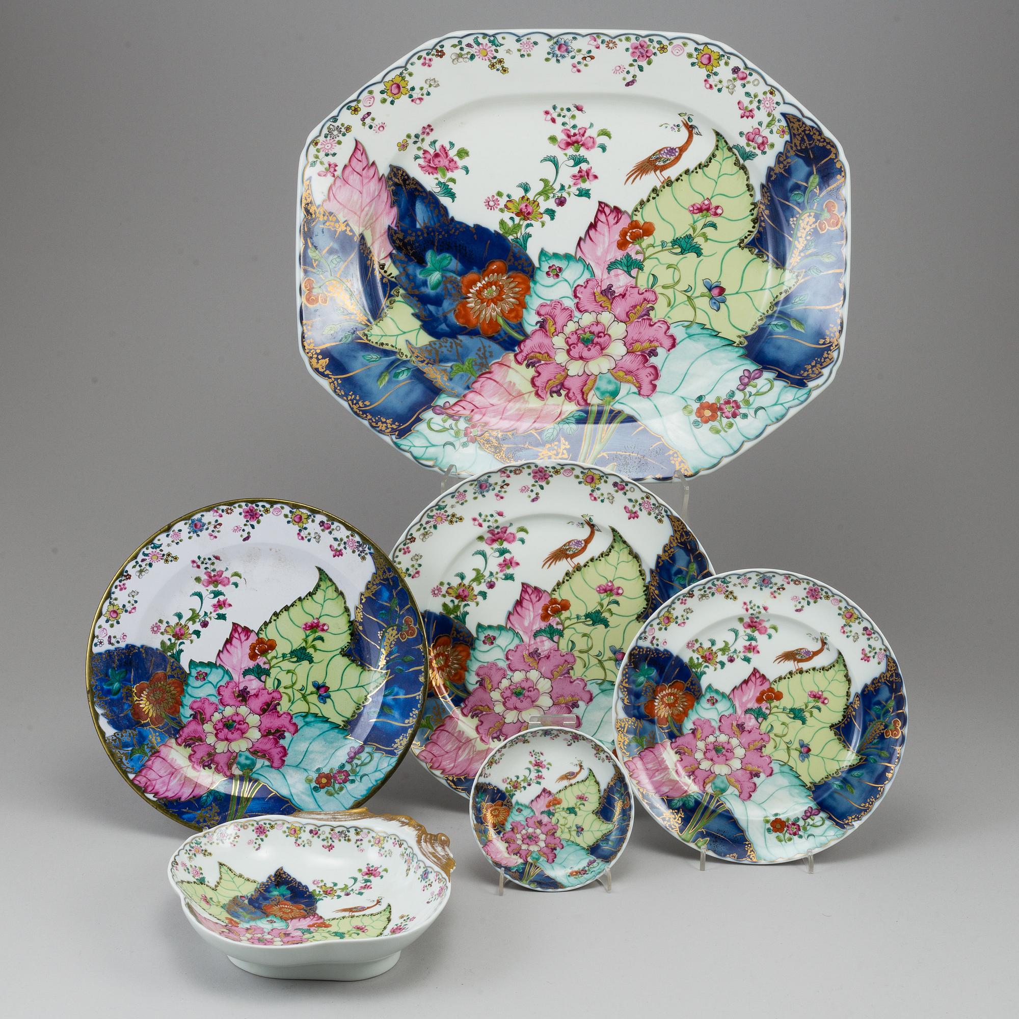 MAT- och KAFFESERVIS, 47 delar, porslin. "tobacco leaf", Mottahedeh Collection, 1900-tal.