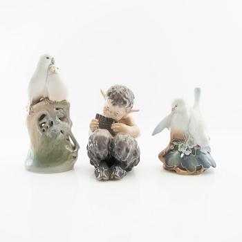 Figurines 3 pcs Royal Copenhagen Denmark porcelain.