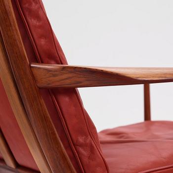 Ib Kofod-Larsen, a pair of rosewood "Samsö" armchairs, Olof Persons Fåtöljindustri (OPE), Jönköping, 1960s.