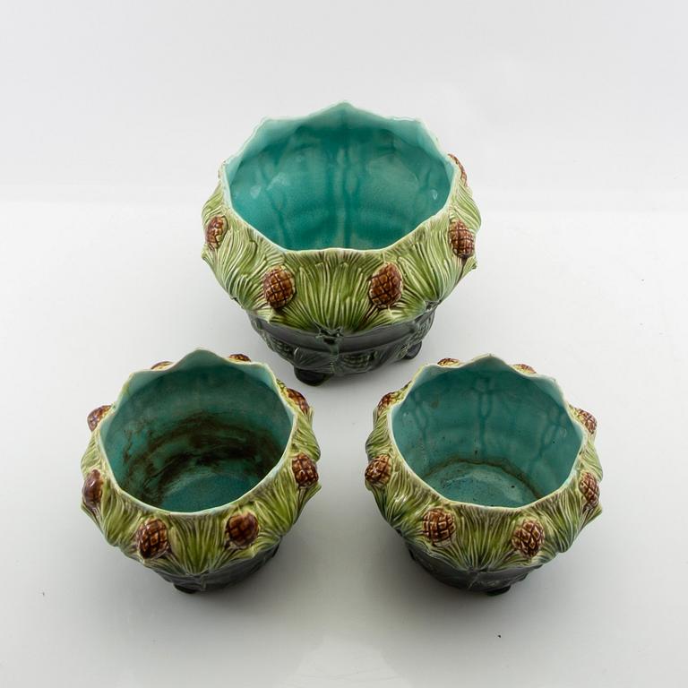 Outer dishes 2+1 pcs Jugend, Rörstrand early 20th century stoneware.