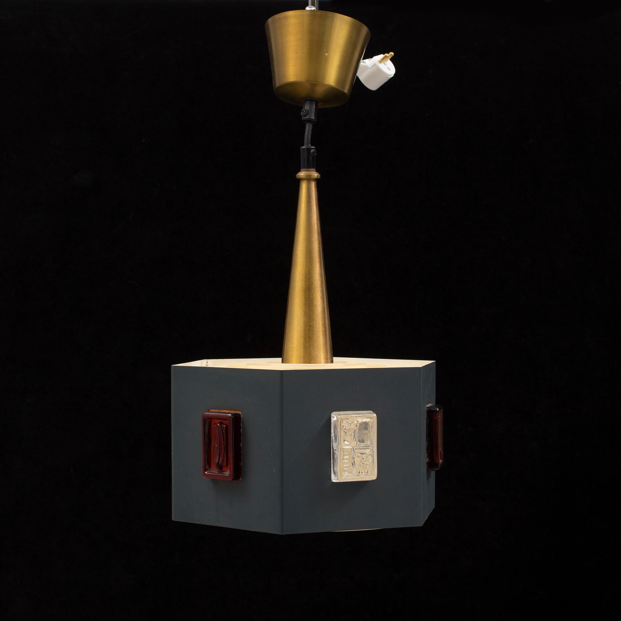A Erik Höglund ceiling light from the 1960s. Total height ca 46 cm.