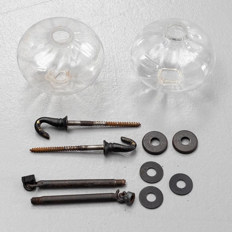 Erik Höglund, a wrought iron and glass chandelier, second half of the 20th century.