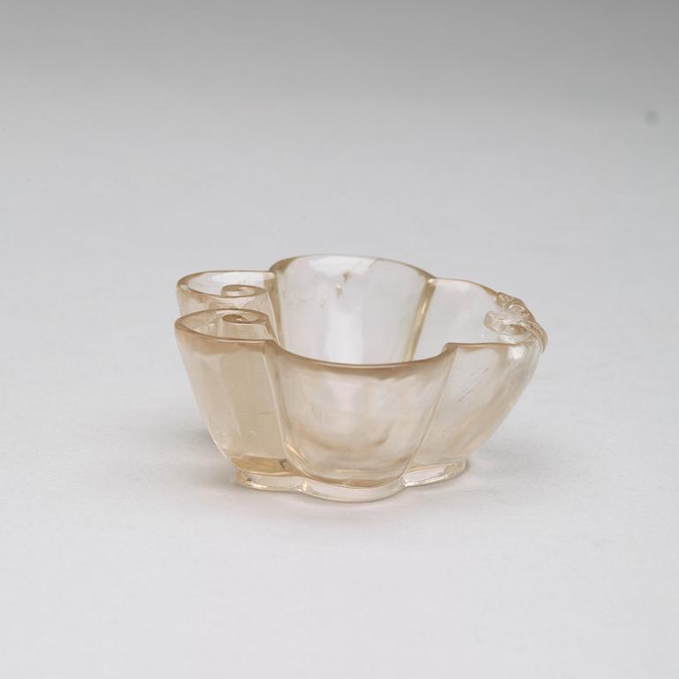 A rock chrystal brush washer, Qing dynasty, 19th Century.