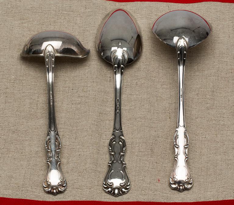 BESTICKSERVIS, 82 delar, silver, modell "Prins Albert", GAB, 1970-tal. Total vikt ca 3900 g.