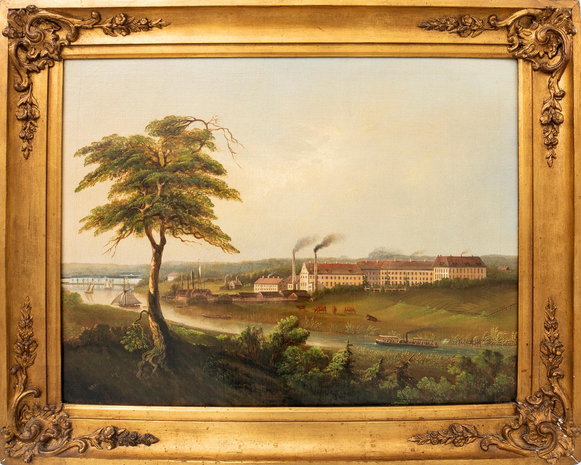 Okänd konstnär, Motiv över AB Rörstrands Fabriker i Stockholm under 1800-talets andra hälft.
