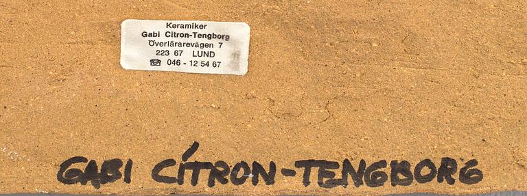 GABI CITRON-TENGBORG, relief signerad delvis glaserad keramik.