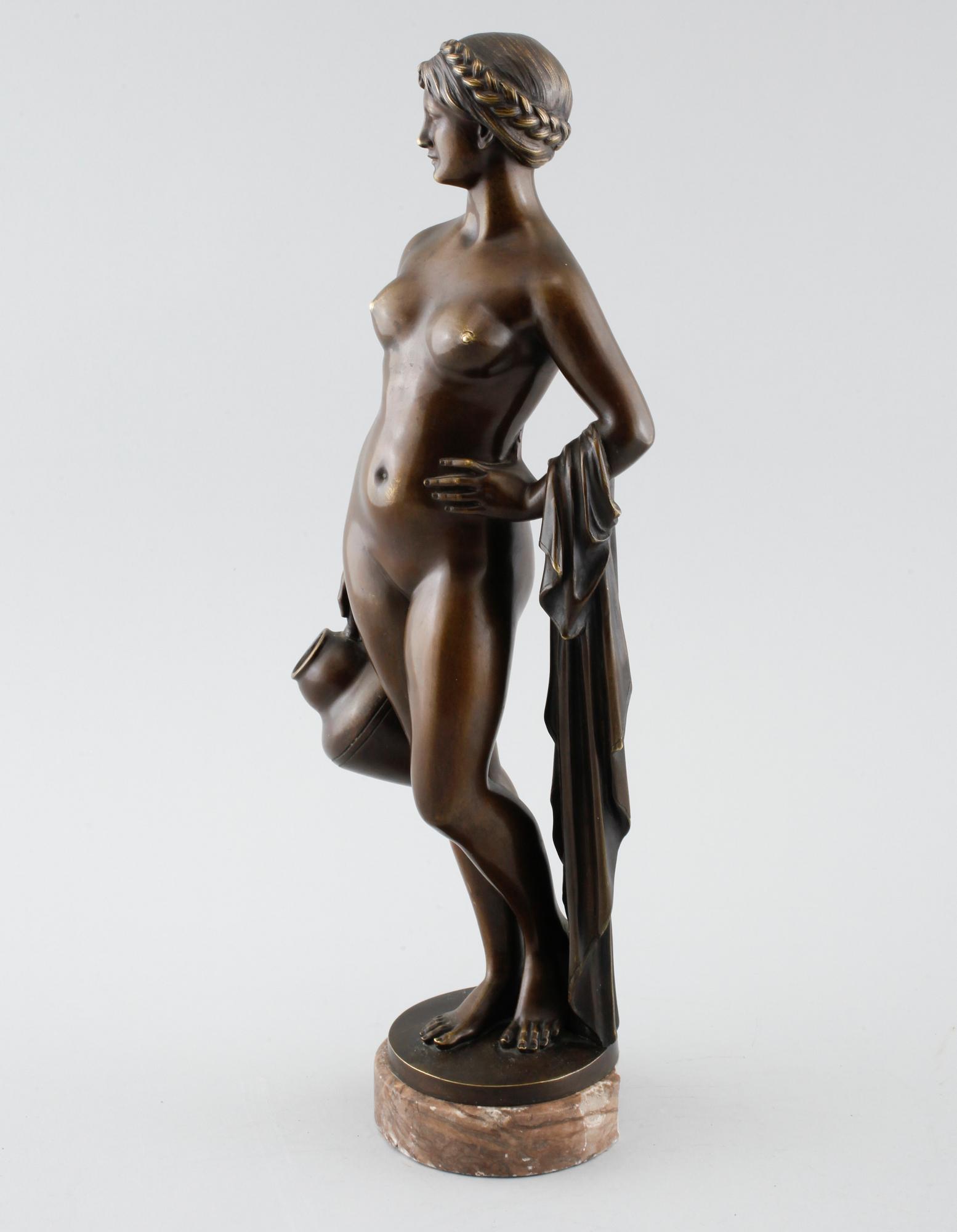 UNIDENTIFIED ARTIST, sculpture, bronze, marked "AKT.GES. H. Gladenbeck u. Sohn", around year 1900.