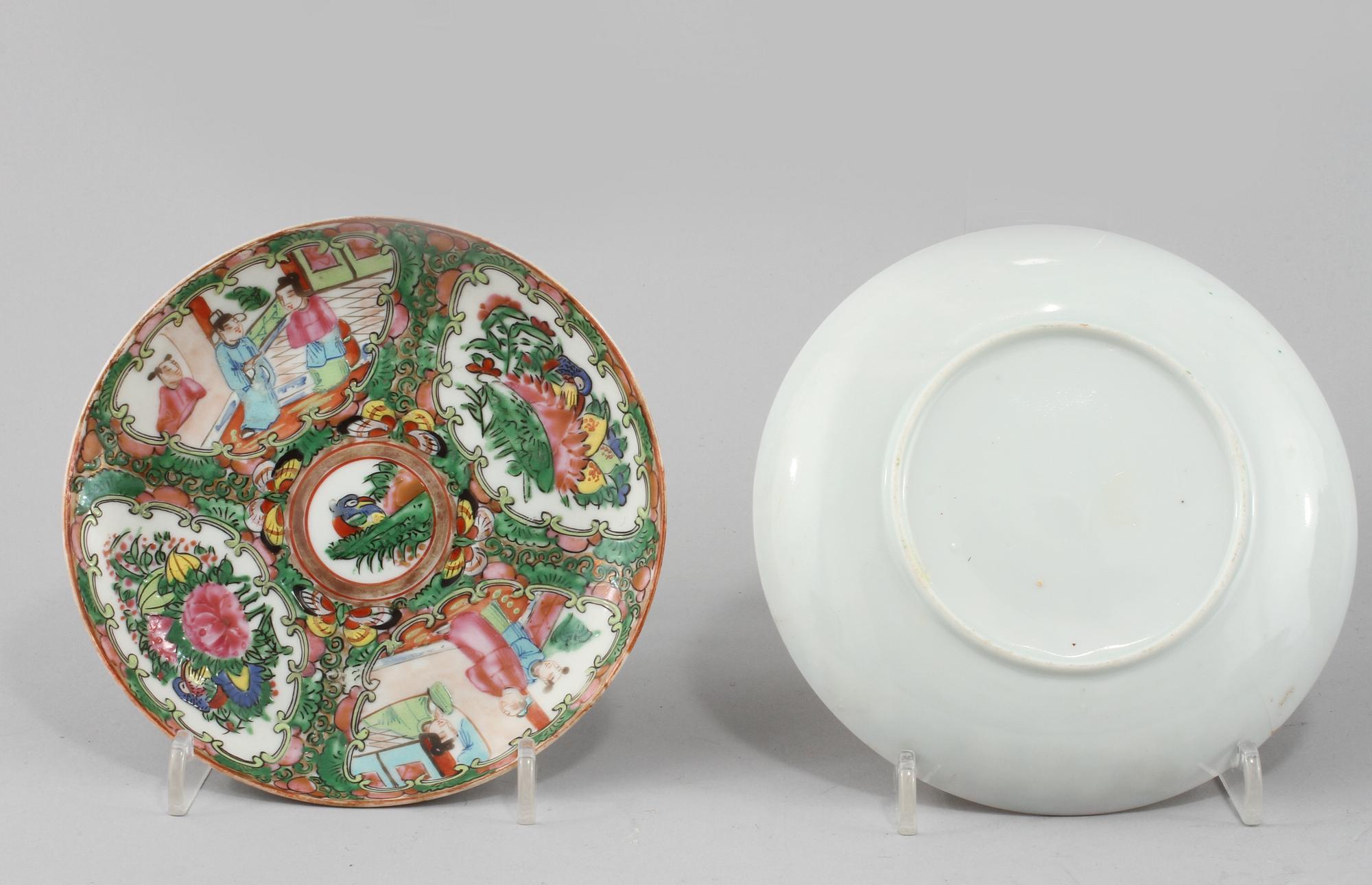 SERVISDELAR, 13 st, porslin, Kanton, Kina, 1800/1900-tal.