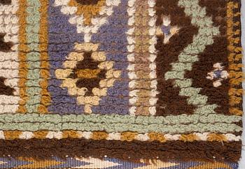 Märta Måås-Fjetterström, a carpet, "Blå randig", knotted pile, ca 141,5-143 x 83-85 cm, signed MMF.