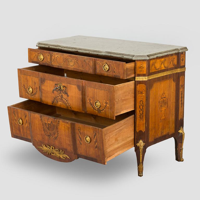 A Gustavian late 18th century commode attributed to J. Hultsten.